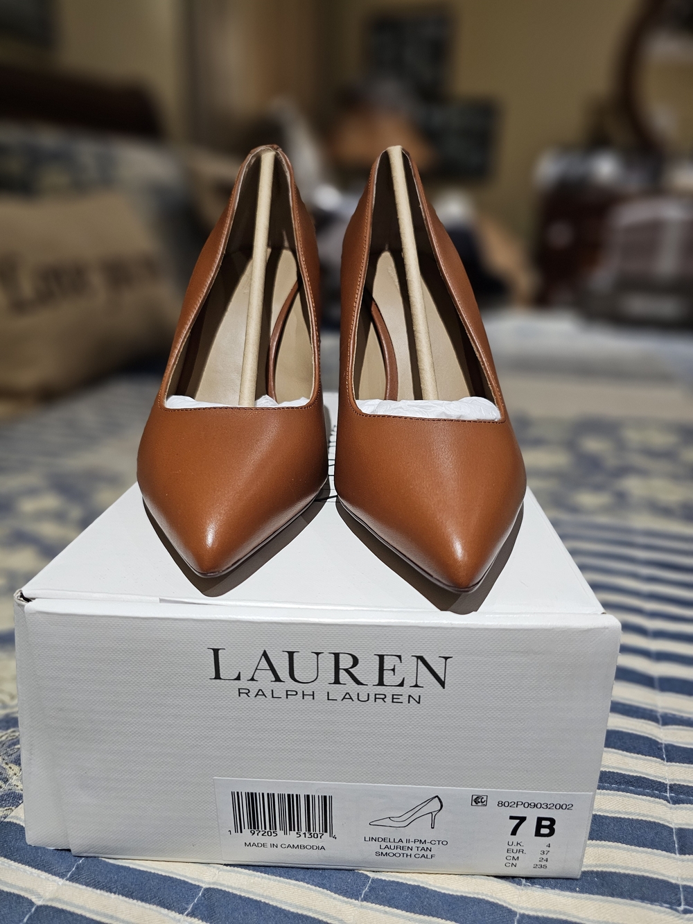 Lauren Ralph Lauren Lindella Smooth Calf Leather Pointed-Toe Pumps, NWT - Picture 1 of 8